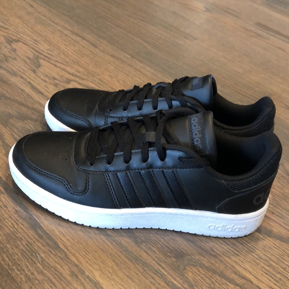 Adidas Black and White Court Sneakers